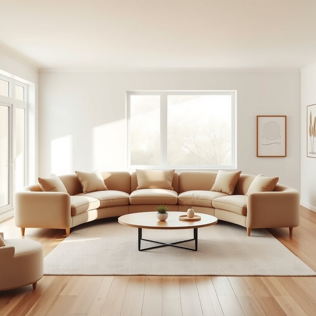 curved sofa living room