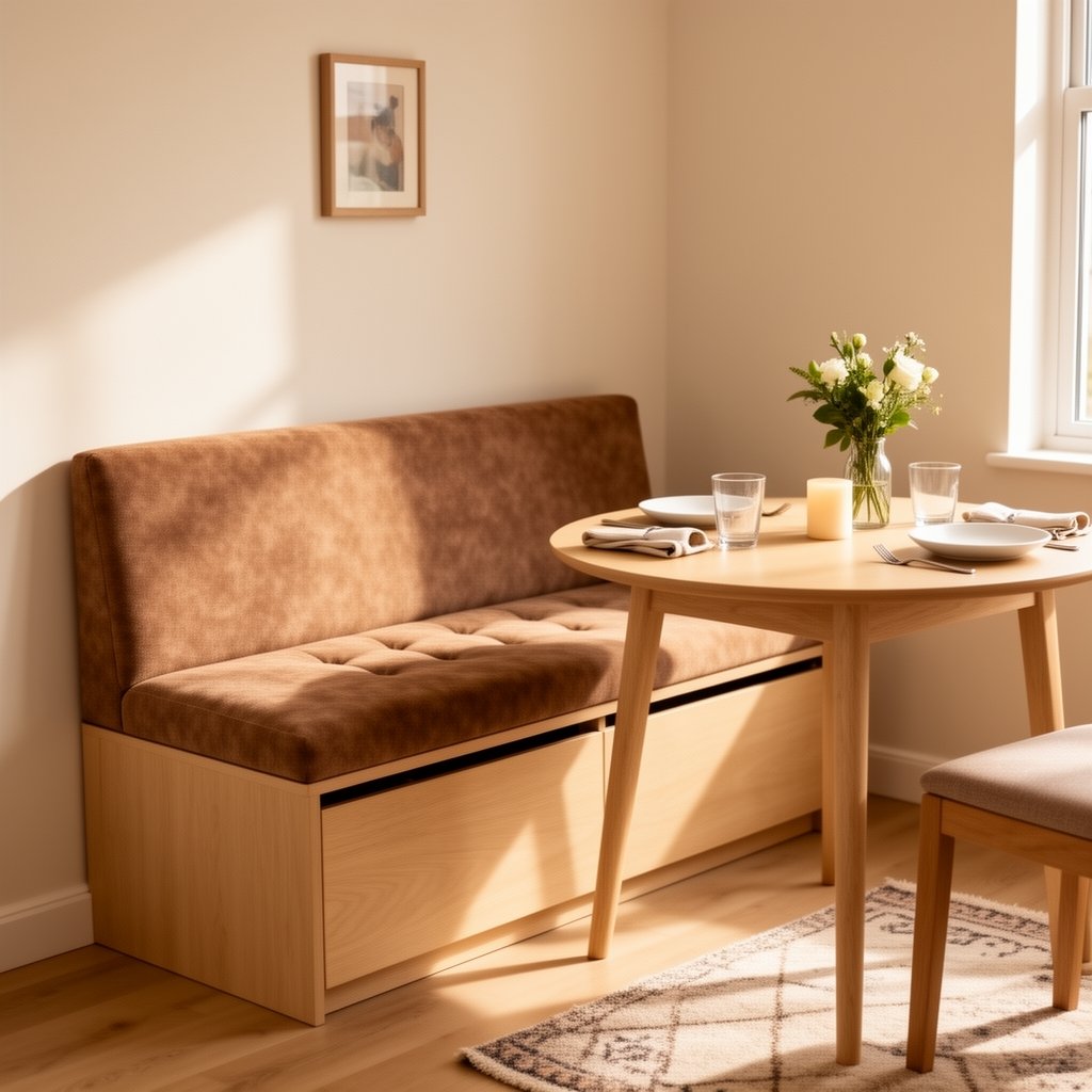 dining banquette bench with storage - Illustration 2