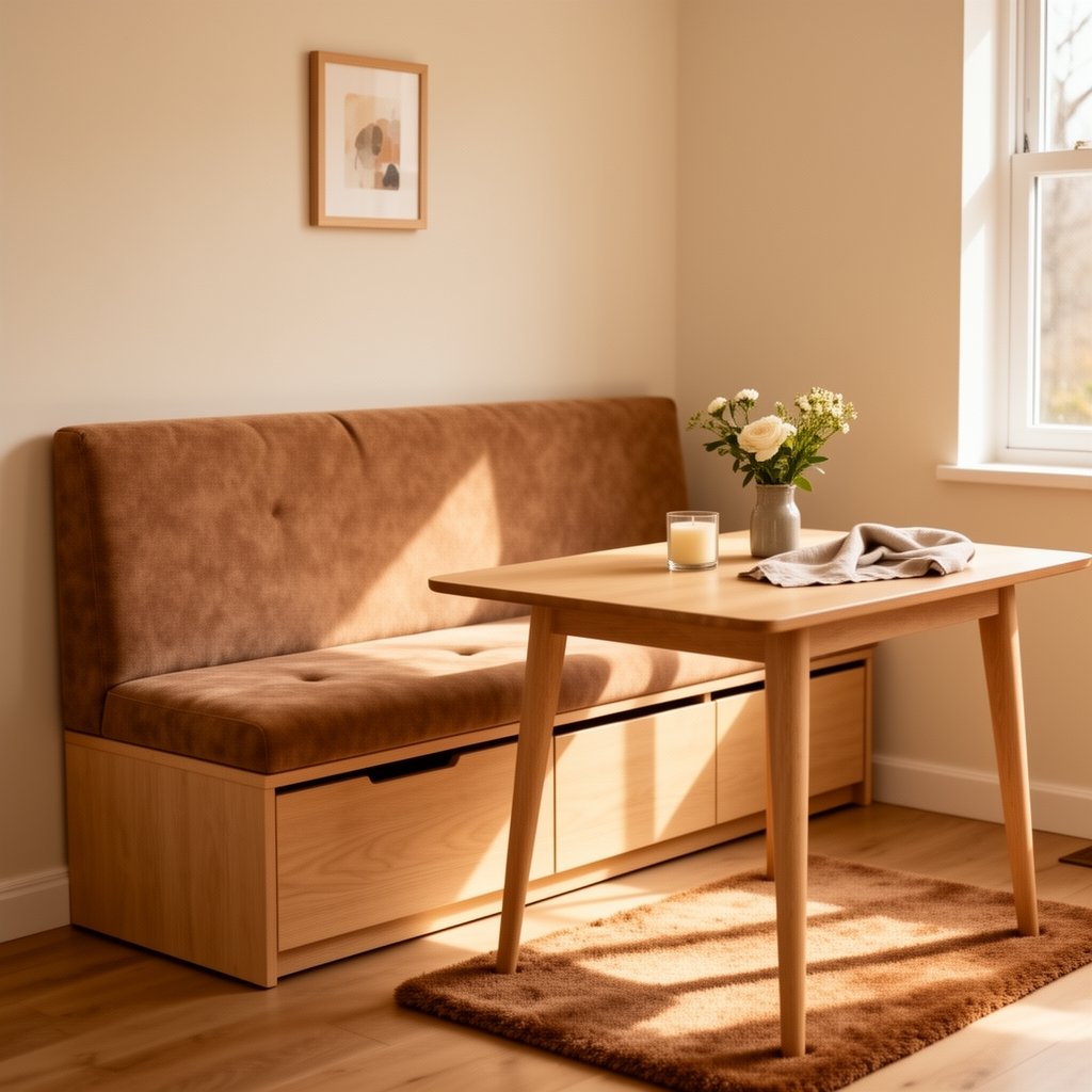 dining banquette bench with storage - Illustration 3