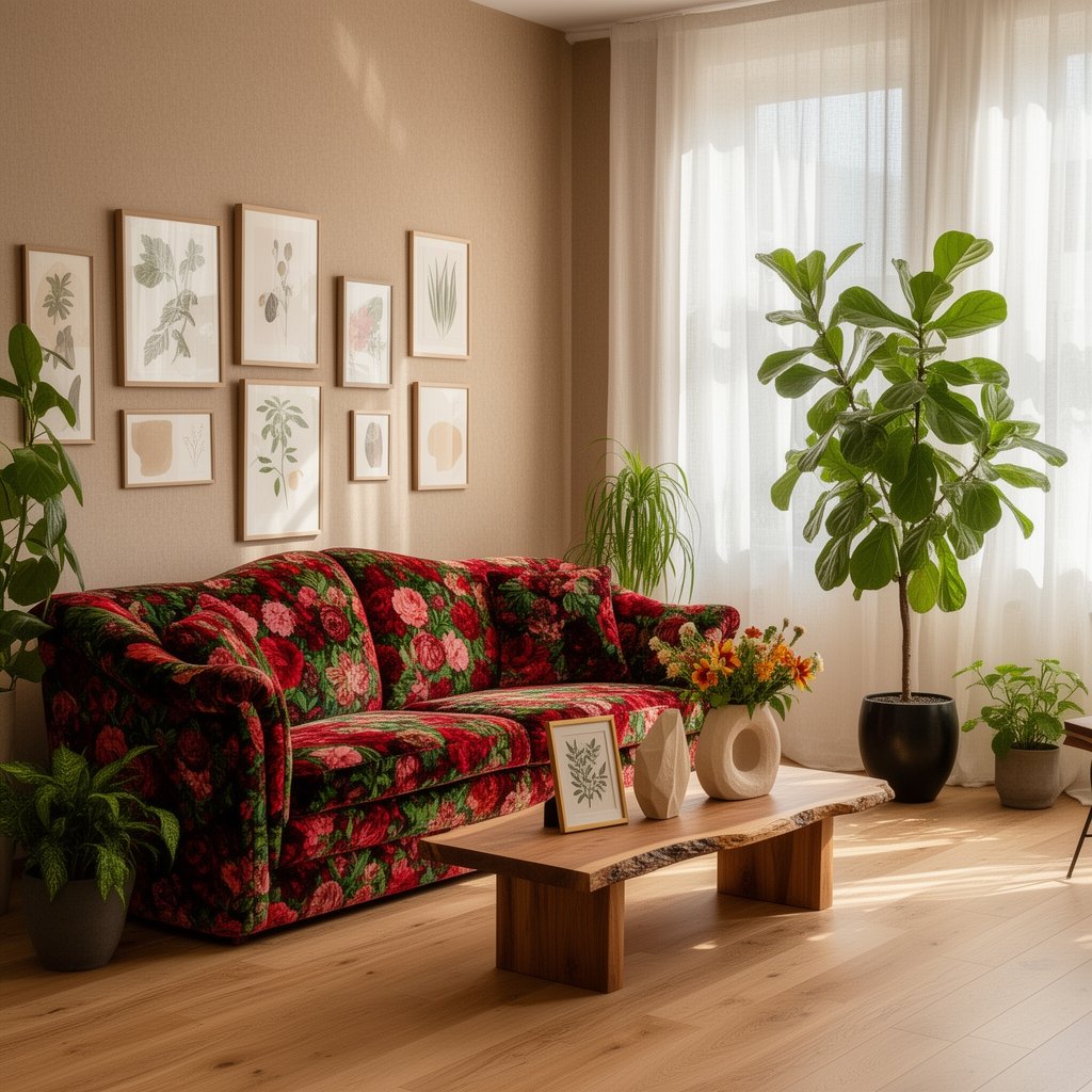 floral sofa statement piece - Illustration 2
