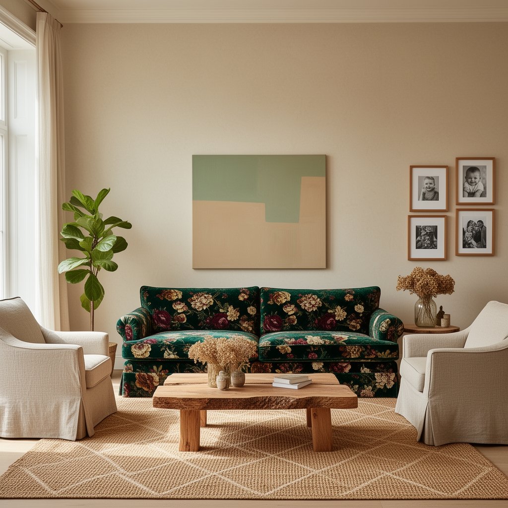 floral sofa statement piece - Illustration 3