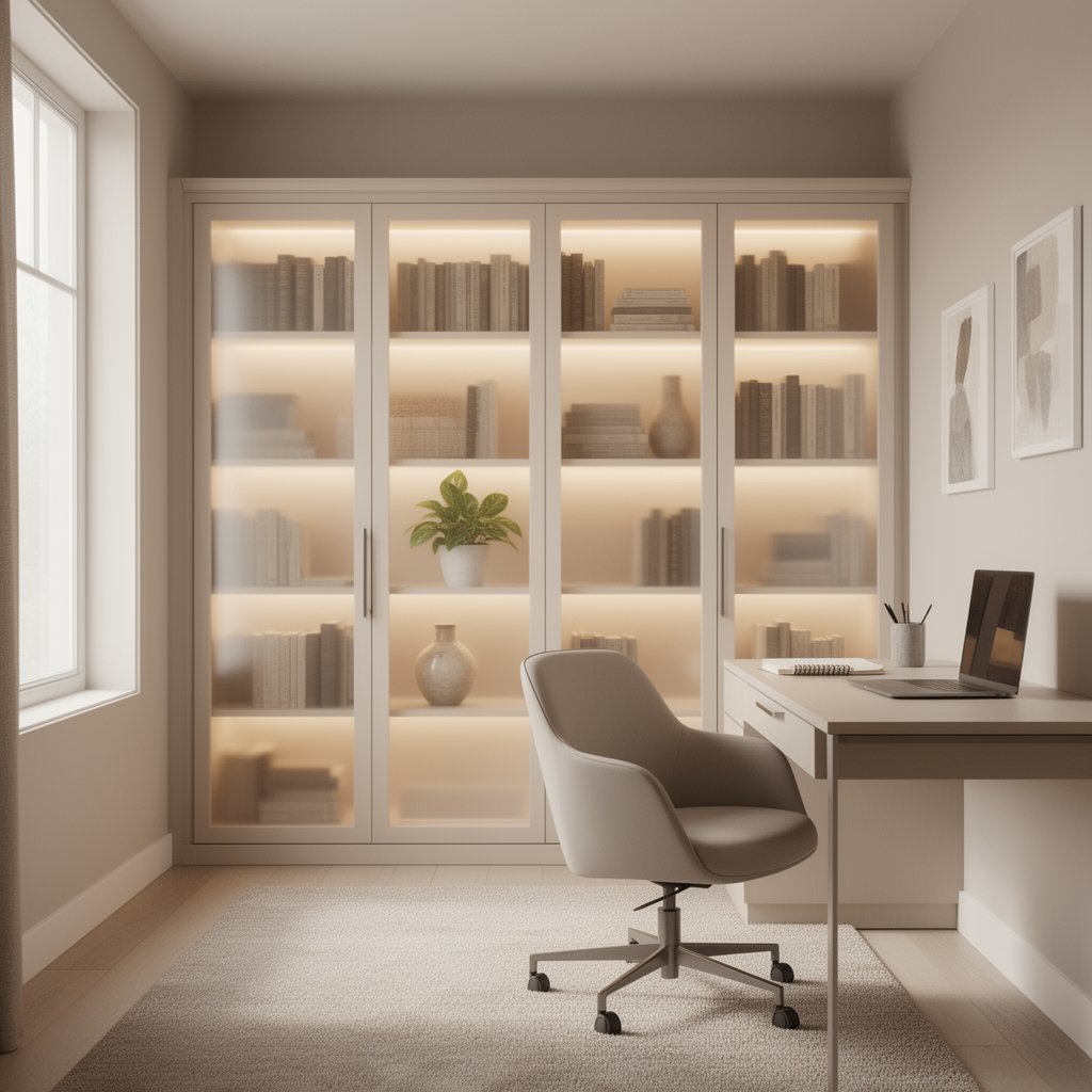 home office bookcase with doors - Illustration 2