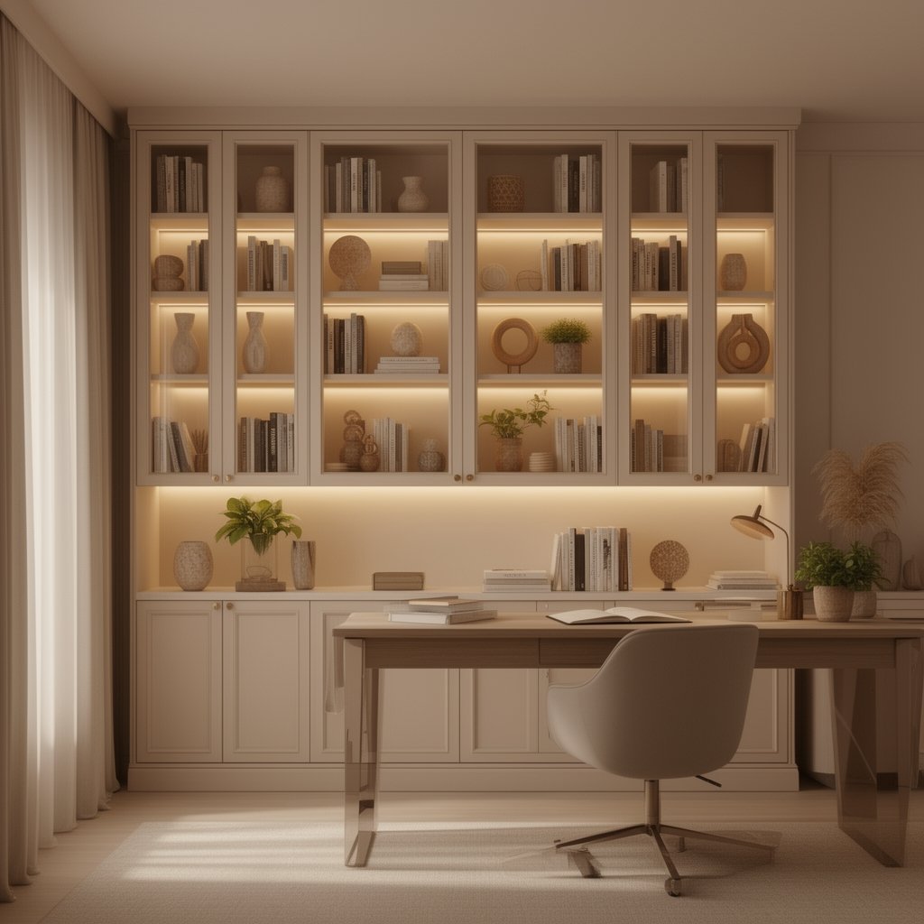 home office bookcase with doors - Illustration 3