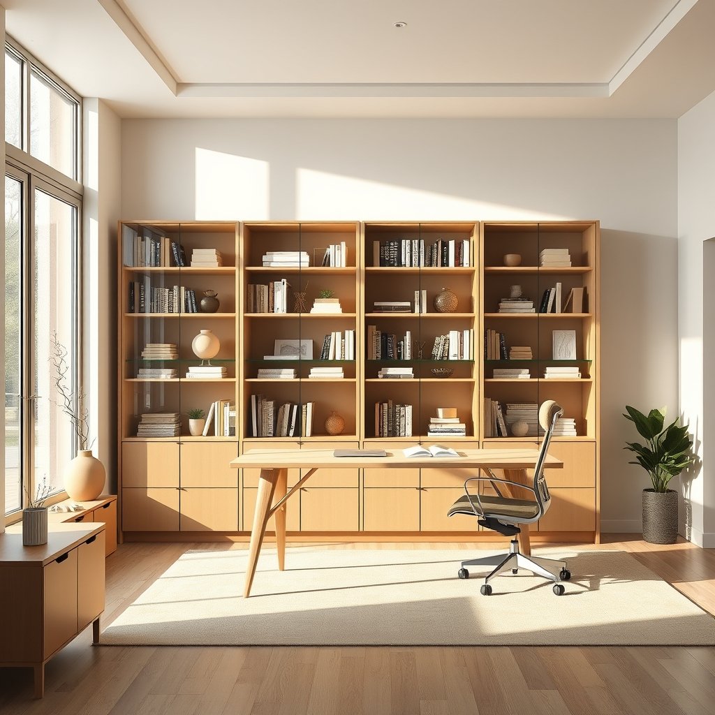 home office bookcase with doors