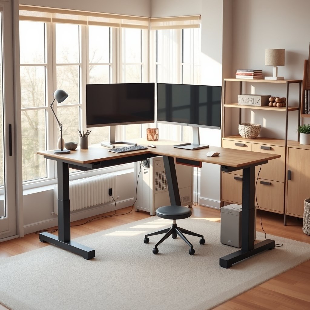 l-shaped standing desk home office