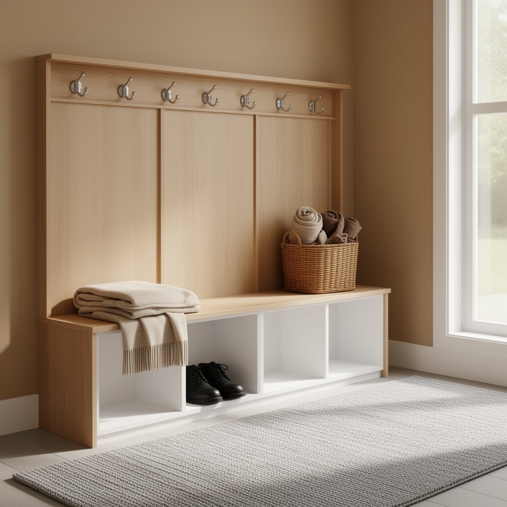 mudroom bench with cubbies - Illustration 2