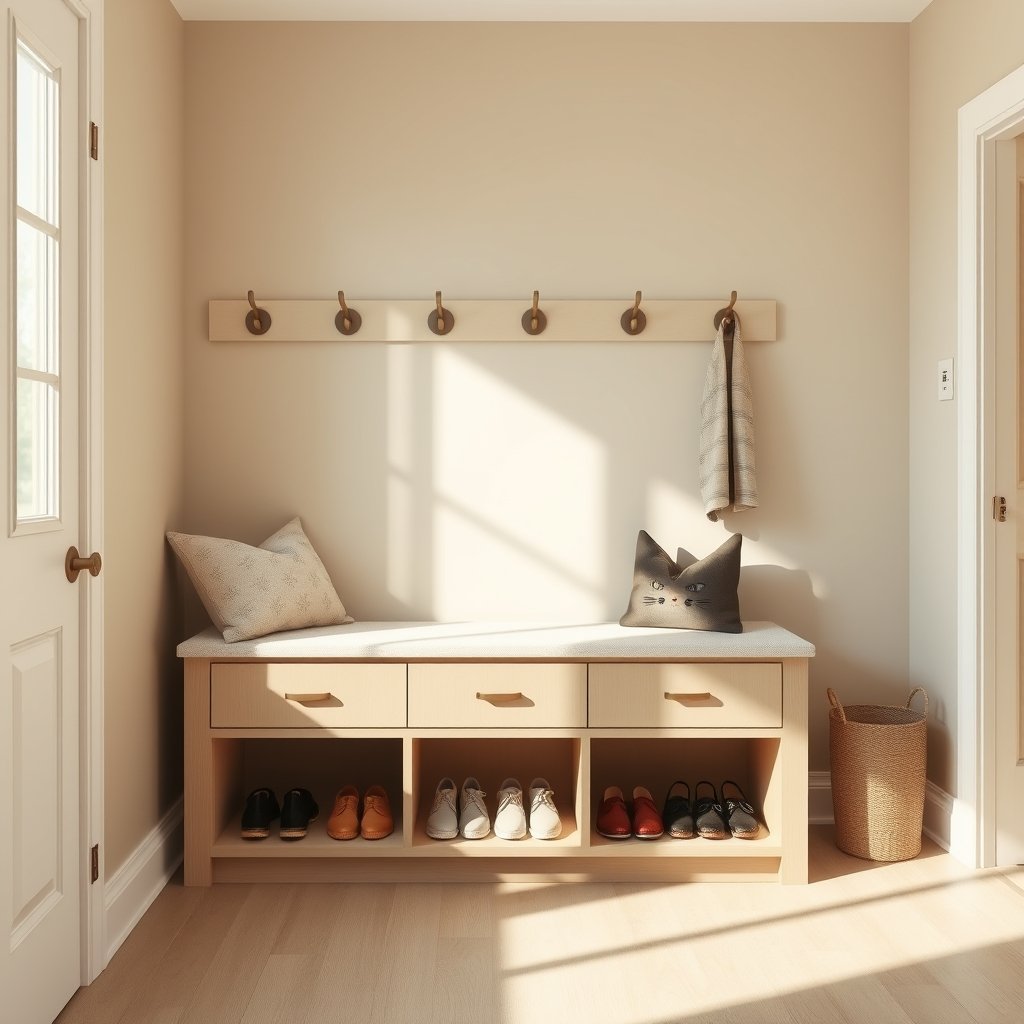 mudroom bench with cubbies